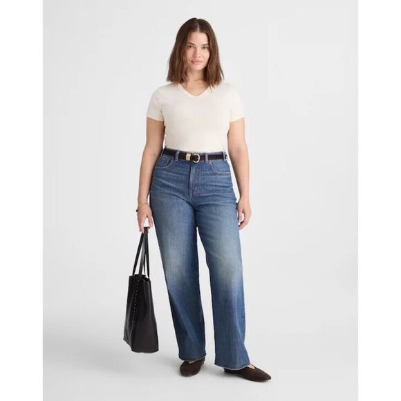 Madewell Denim - Madewell The Plus Perfect Vintage Wide-Leg Jean Harvey Wash Comfort Stretch 24W
